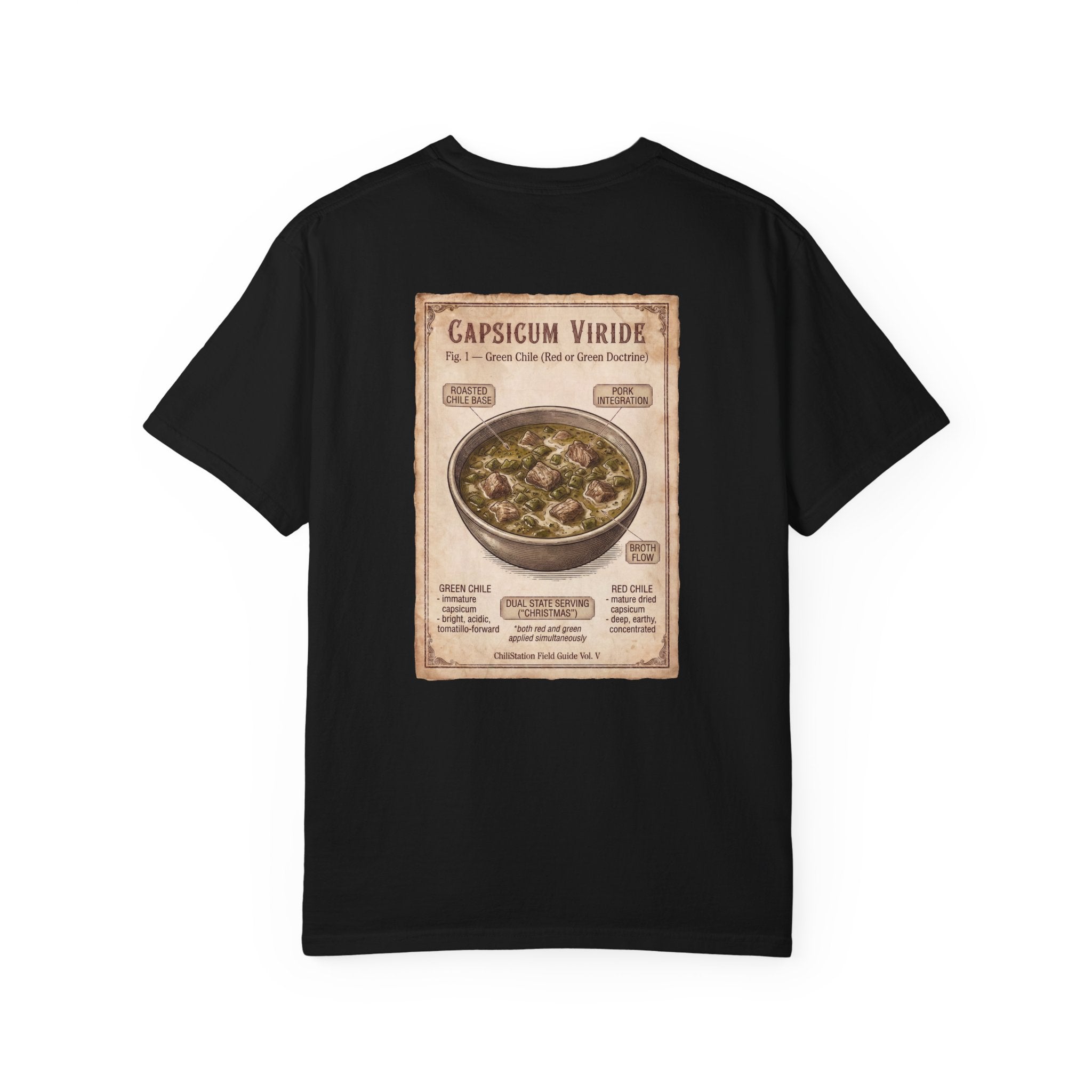Green Chili Stew T-Shirt — Capsicum Viride Recipe Vintage Graphic Tee