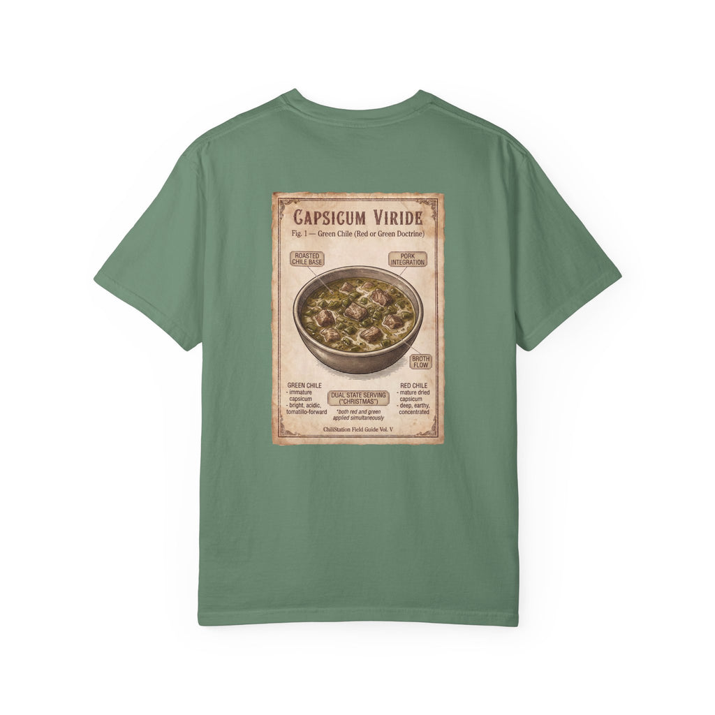 Green Chili Stew T-Shirt — Capsicum Viride Recipe Vintage Graphic Tee