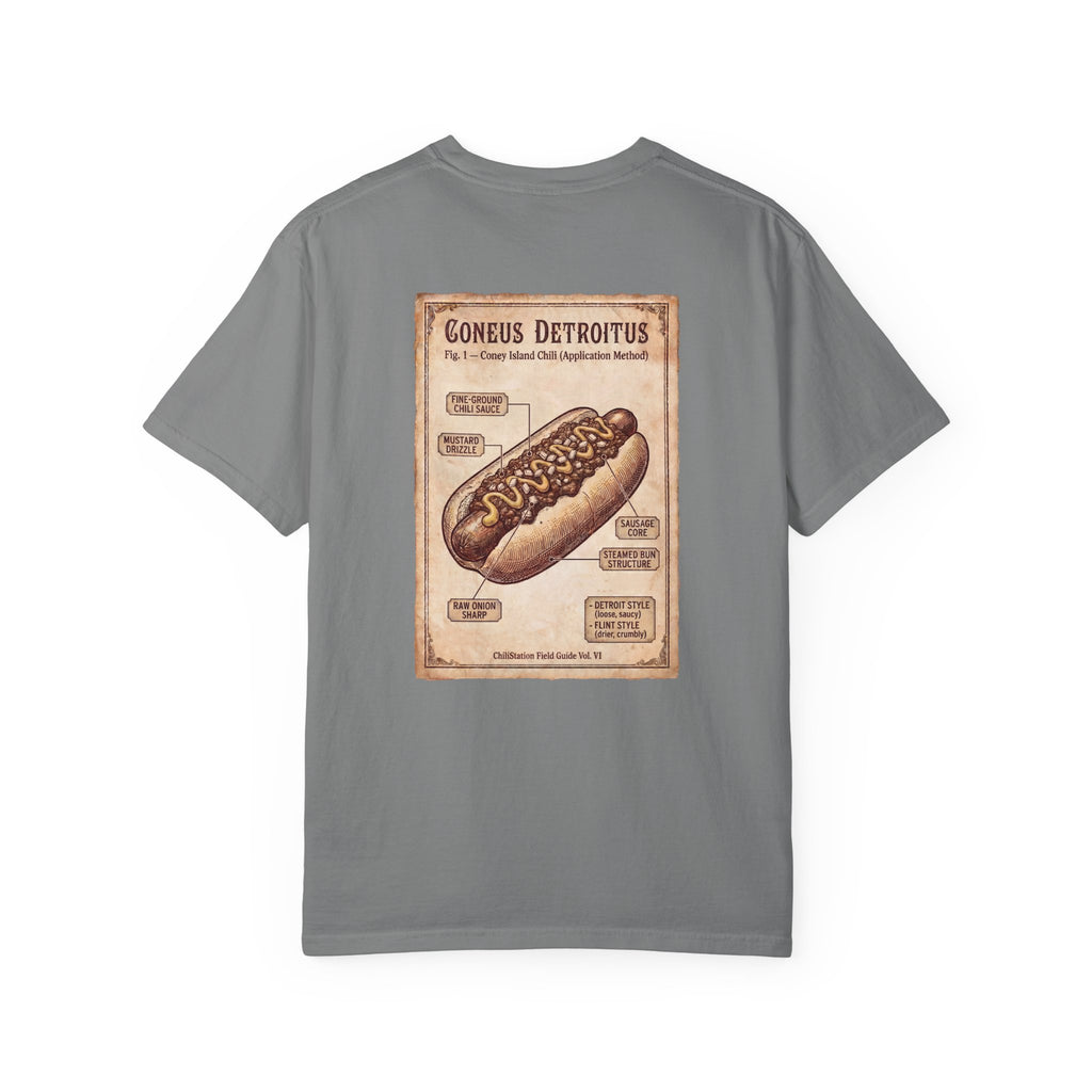 Detroit Coney Dog T-Shirt — Vintage Coney Island Hot Dog Diagram Tee