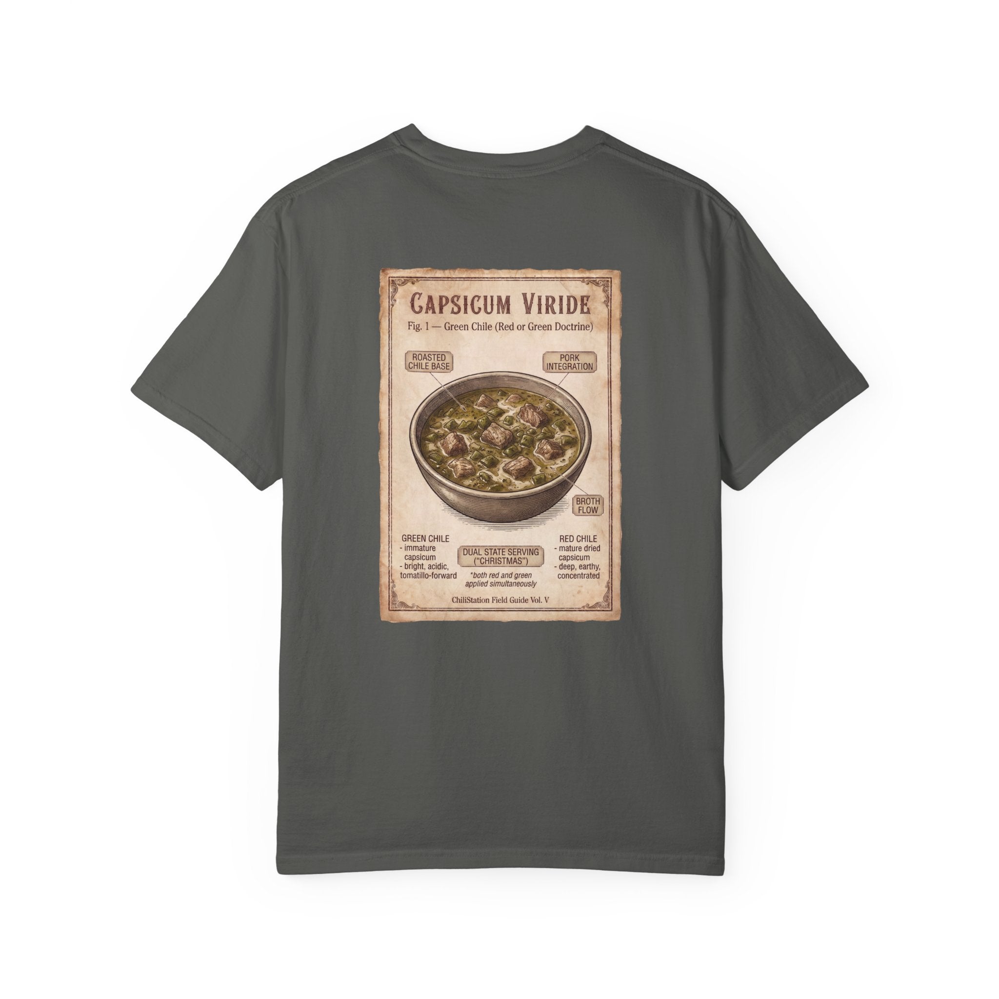 Green Chili Stew T-Shirt — Capsicum Viride Recipe Vintage Graphic Tee