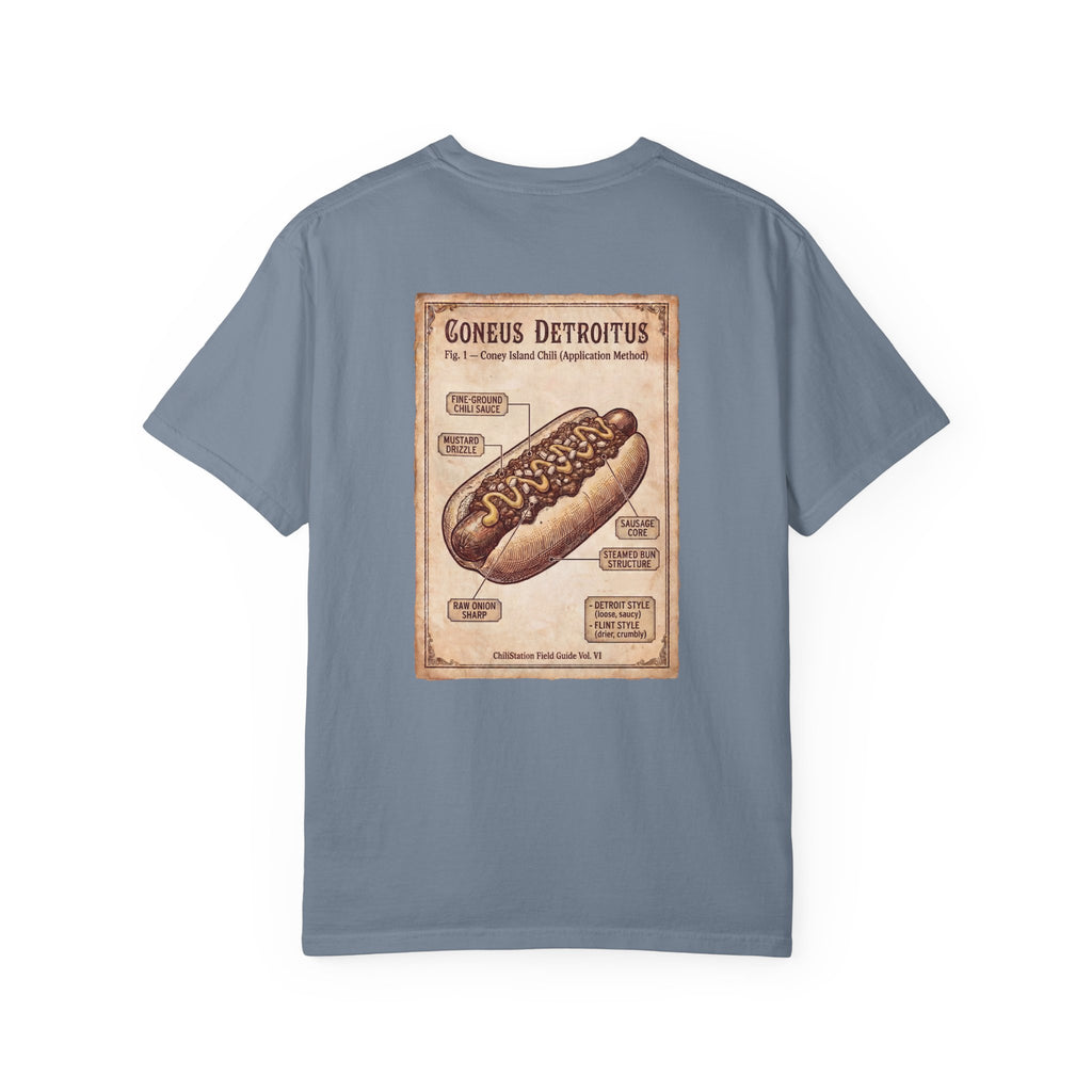 Detroit Coney Dog T-Shirt — Vintage Coney Island Hot Dog Diagram Tee