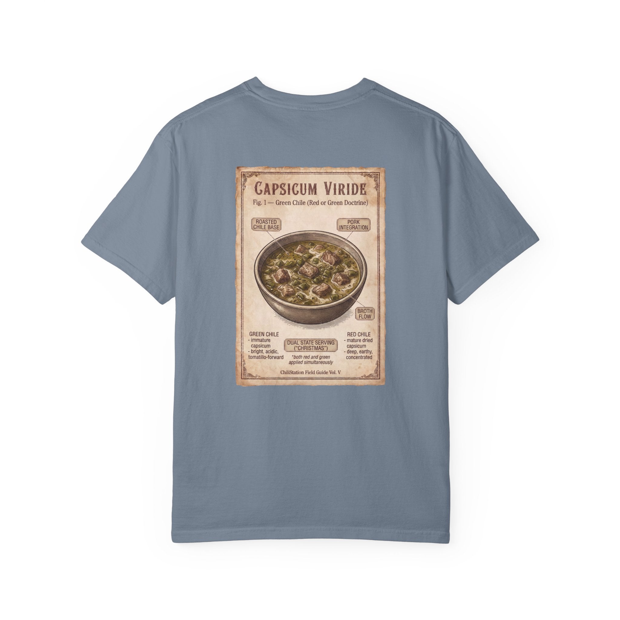 Green Chili Stew T-Shirt — Capsicum Viride Recipe Vintage Graphic Tee
