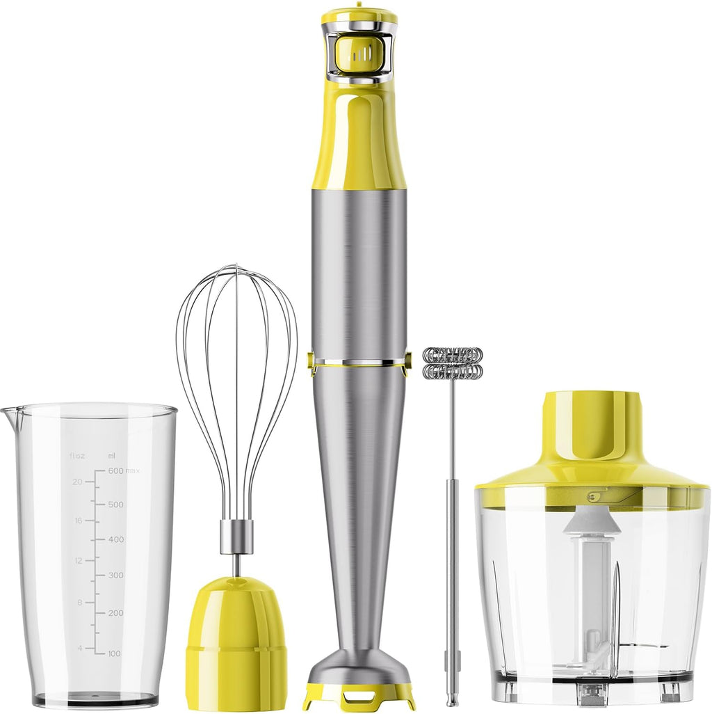 Turelar Immersion Blender Handheld Corded Hand Blenders Set 1100W, Trigger Variable Speed 5 in 1 Stick Emulsifier with Chopper, Whisk and Frother for Soup, Baby Food and Smoothies,Black
