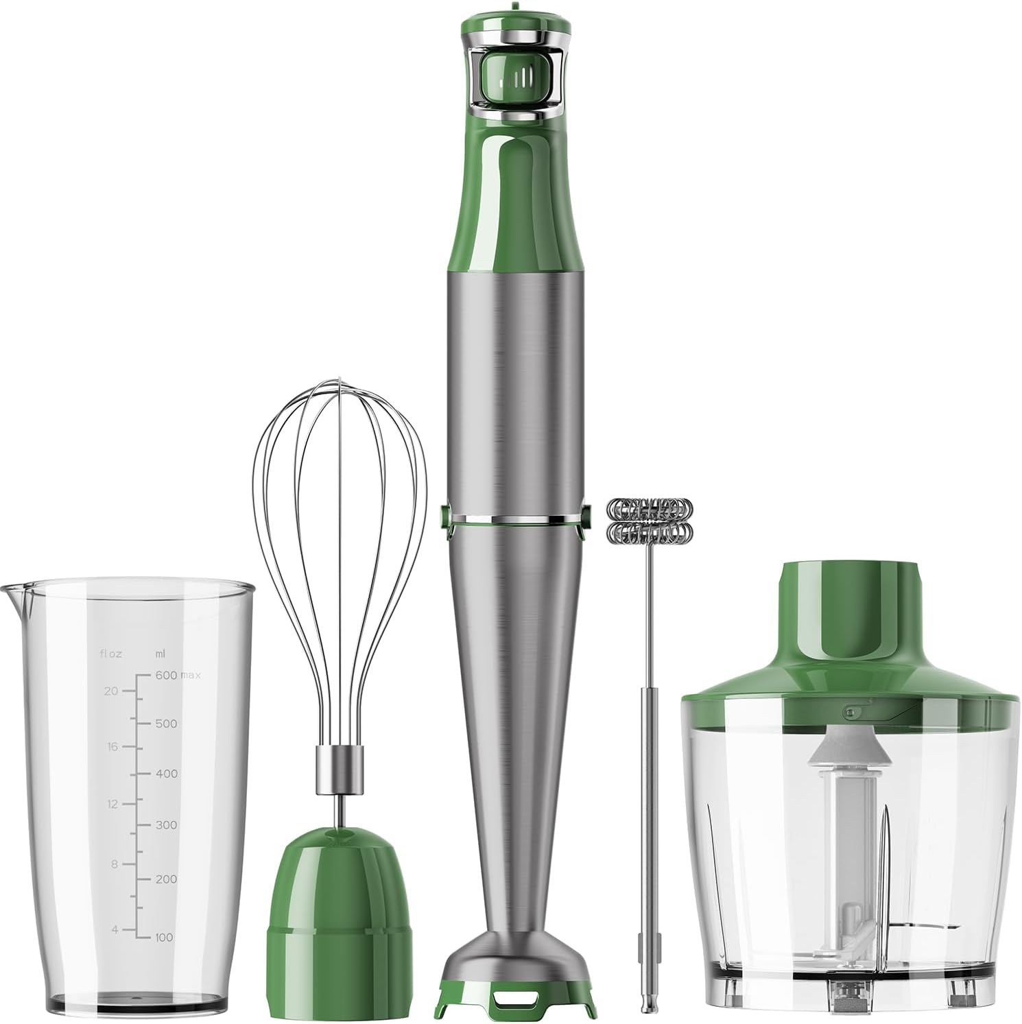Turelar Immersion Blender Handheld Corded Hand Blenders Set 1100W, Trigger Variable Speed 5 in 1 Stick Emulsifier with Chopper, Whisk and Frother for Soup, Baby Food and Smoothies,Black