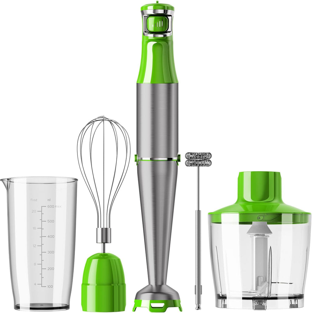 Turelar Immersion Blender Handheld Corded Hand Blenders Set 1100W, Trigger Variable Speed 5 in 1 Stick Emulsifier with Chopper, Whisk and Frother for Soup, Baby Food and Smoothies,Black