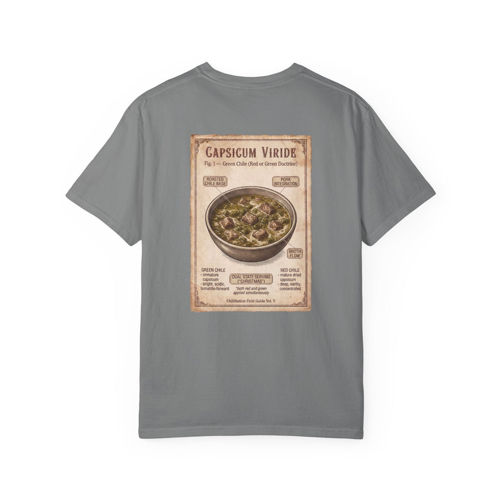 Green Chili Stew T-Shirt — Capsicum Viride Recipe Vintage Graphic Tee
