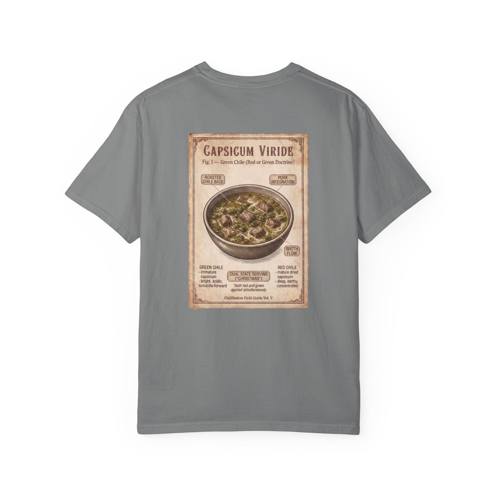 Green Chili Stew T-Shirt — Capsicum Viride Recipe Vintage Graphic Tee