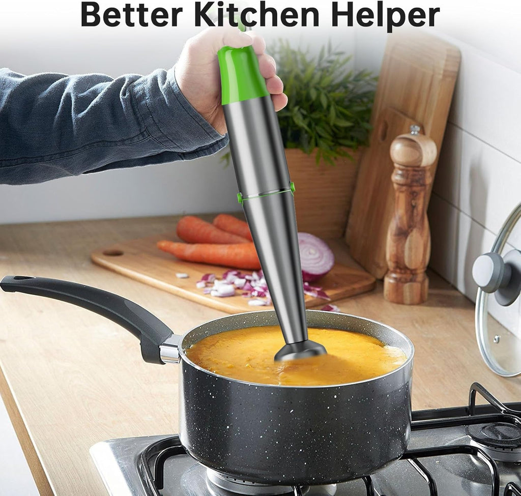 Turelar Immersion Blender Handheld Corded Hand Blenders Set 1100W, Trigger Variable Speed 5 in 1 Stick Emulsifier with Chopper, Whisk and Frother for Soup, Baby Food and Smoothies,Black