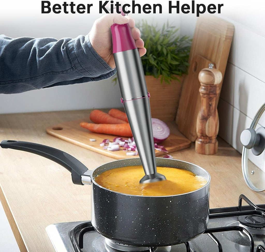 Turelar Immersion Blender Handheld Corded Hand Blenders Set 1100W, Trigger Variable Speed 5 in 1 Stick Emulsifier with Chopper, Whisk and Frother for Soup, Baby Food and Smoothies,Black