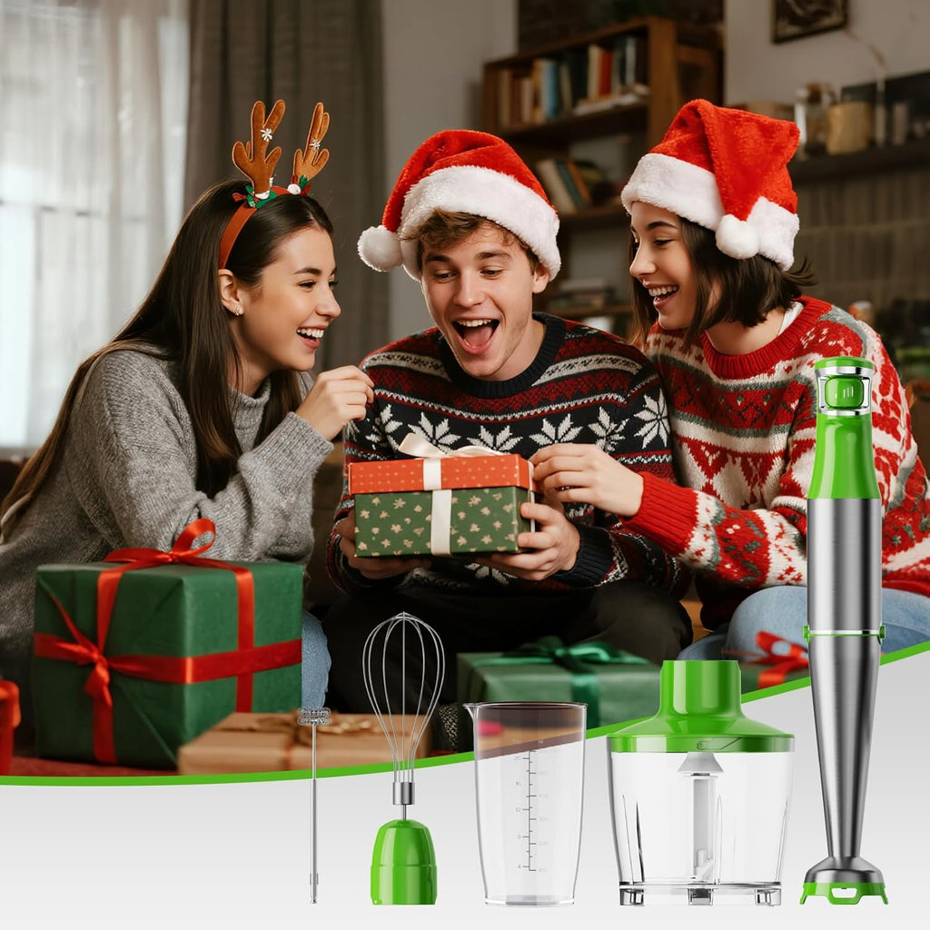 Turelar Immersion Blender Handheld Corded Hand Blenders Set 1100W, Trigger Variable Speed 5 in 1 Stick Emulsifier with Chopper, Whisk and Frother for Soup, Baby Food and Smoothies,Black