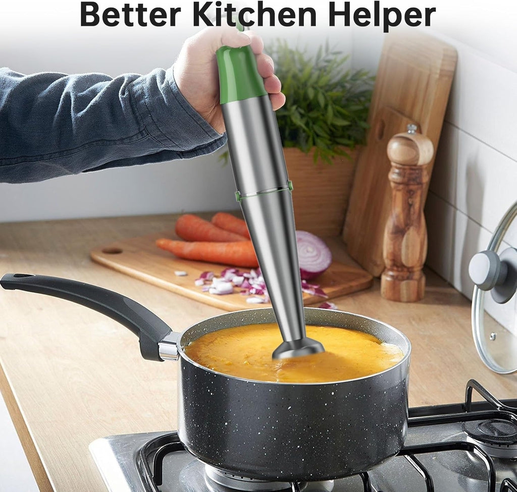Turelar Immersion Blender Handheld Corded Hand Blenders Set 1100W, Trigger Variable Speed 5 in 1 Stick Emulsifier with Chopper, Whisk and Frother for Soup, Baby Food and Smoothies,Black