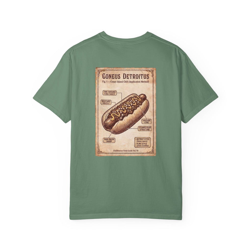 Detroit Coney Dog T-Shirt — Vintage Coney Island Hot Dog Diagram Tee